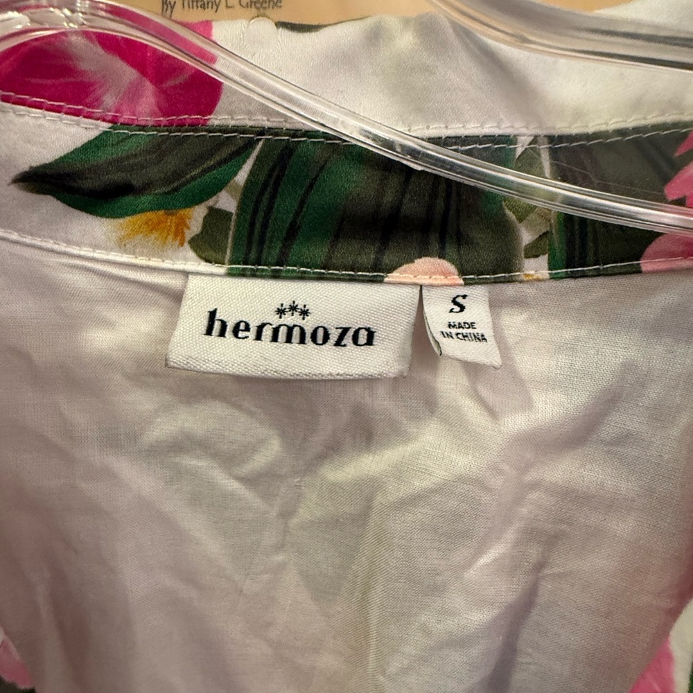 Hermoza Blooming In Breeze  Floral A-Line & Waist Defining Cotton Dress S-Small - Picture 13 of 16
